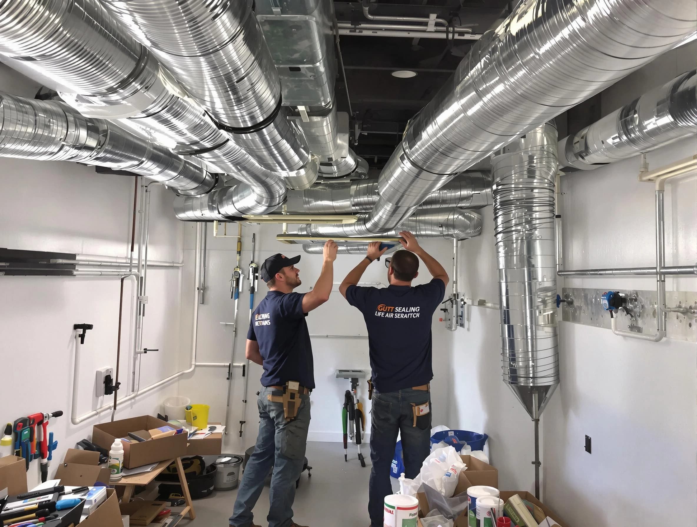 Aliquippa Air Duct Cleaning technician applying professional duct sealing solutions in Aliquippa
