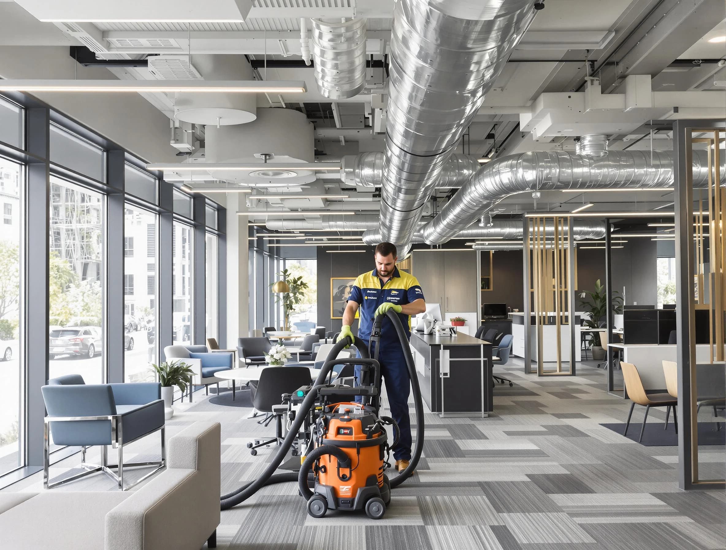 Aliquippa Air Duct Cleaning team performing thorough commercial duct cleaning at a Aliquippa business center