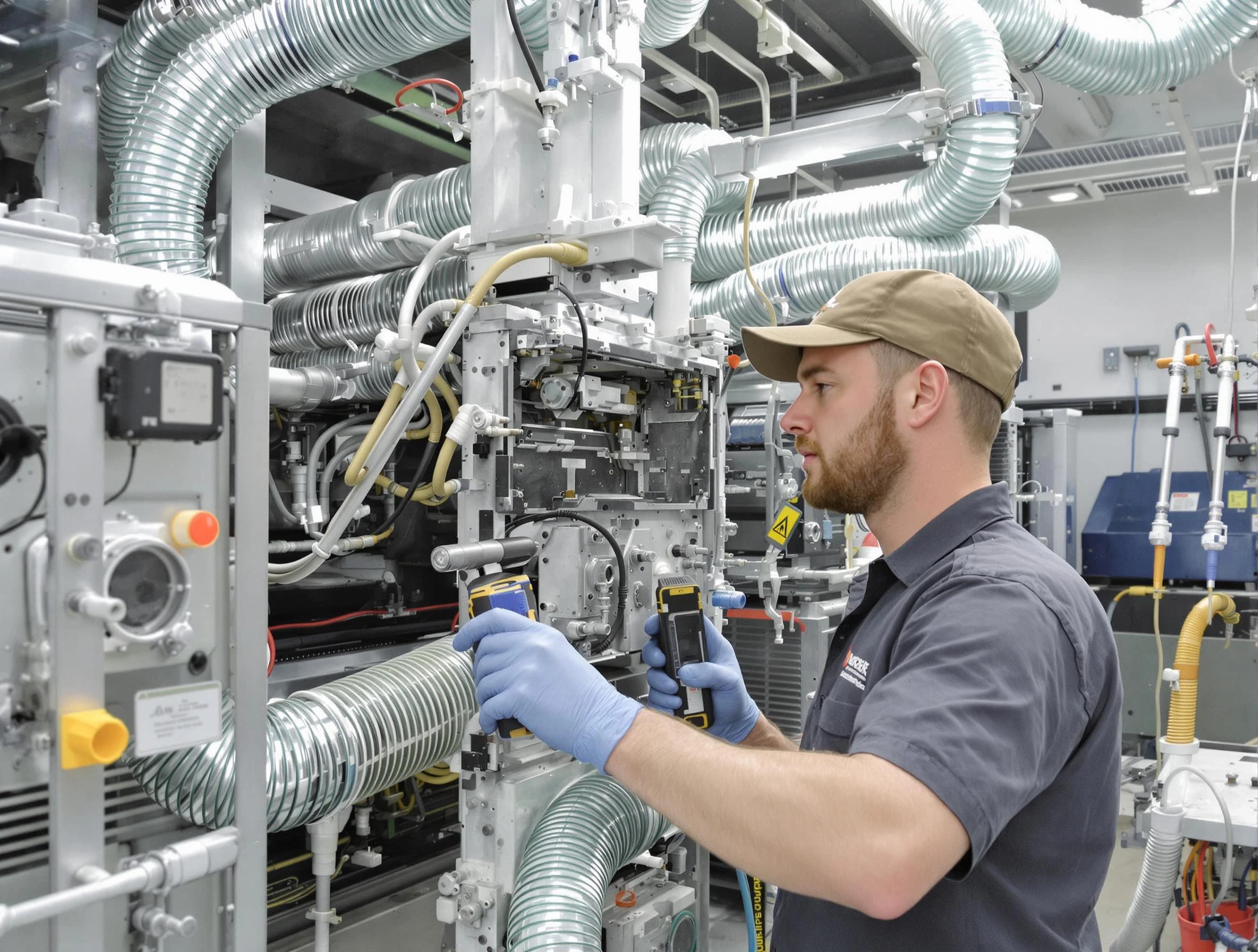Aliquippa Air Duct Cleaning technician performing precision commercial coil cleaning at a business facility in Aliquippa
