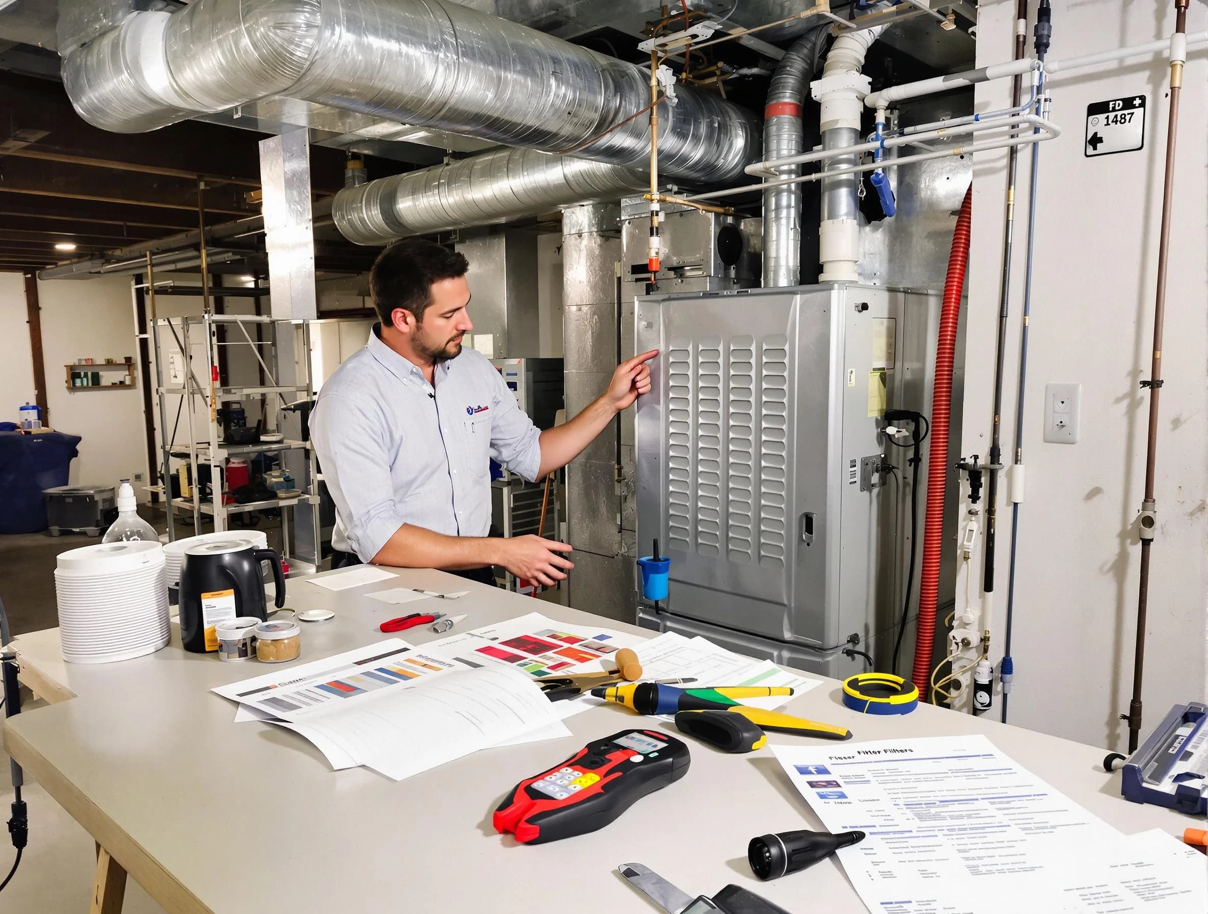 Aliquippa Air Duct Cleaning inspector conducting detailed filter system evaluation using professional diagnostic tools in Aliquippa