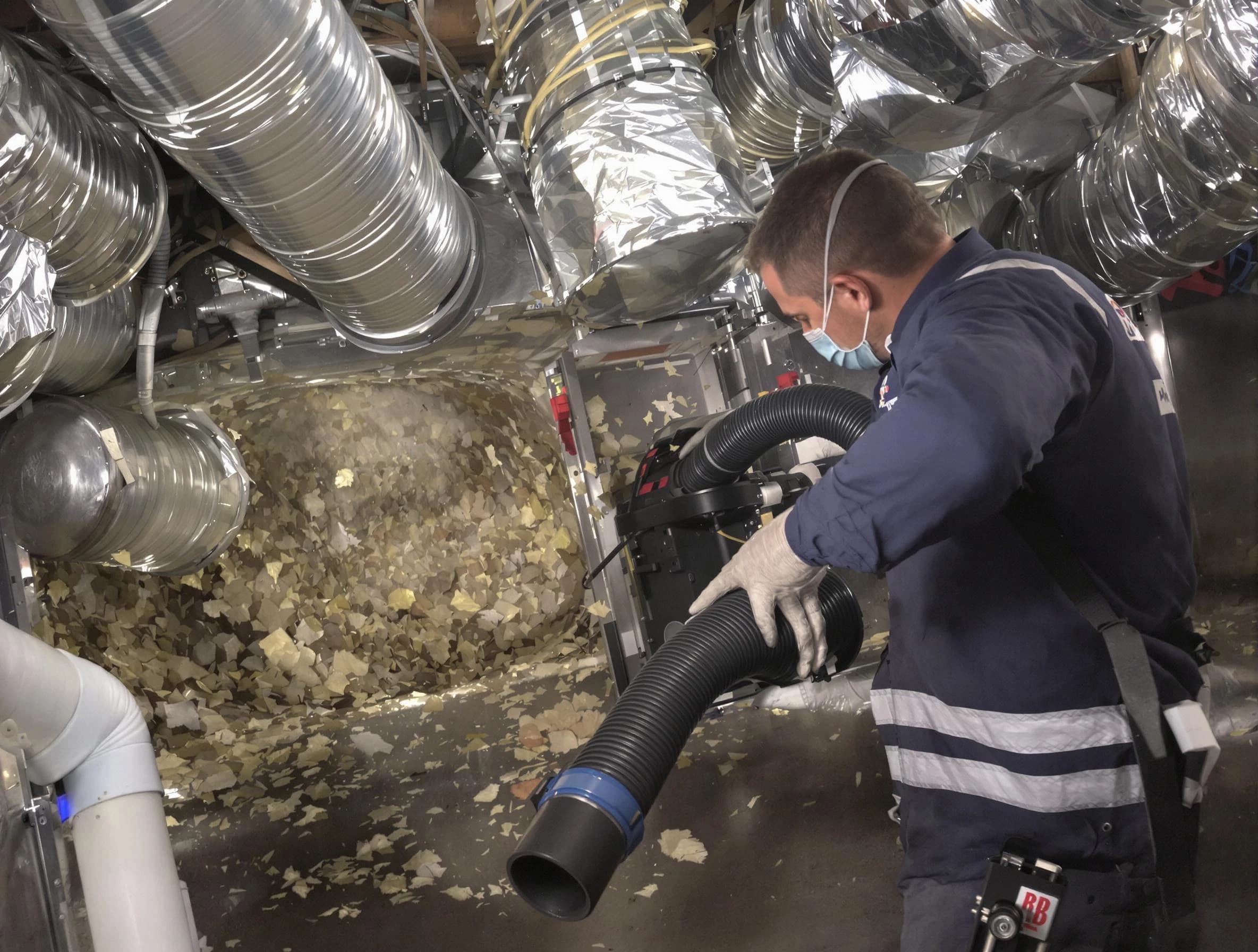 Aliquippa Air Duct Cleaning specialist operating negative pressure cleaning equipment for thorough duct maintenance in Aliquippa