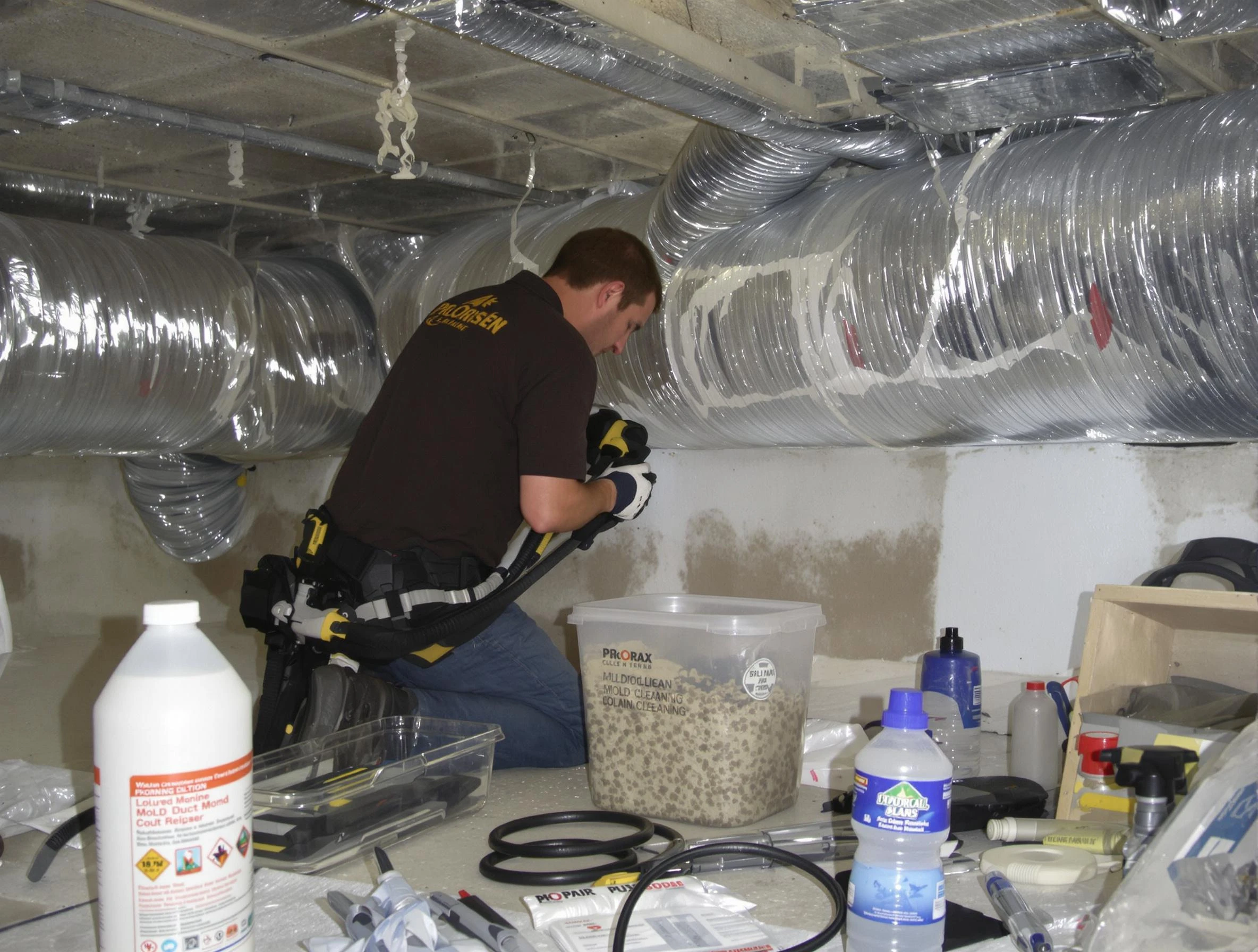 Aliquippa Air Duct Cleaning specialist performing professional mold removal from air ducts in Aliquippa