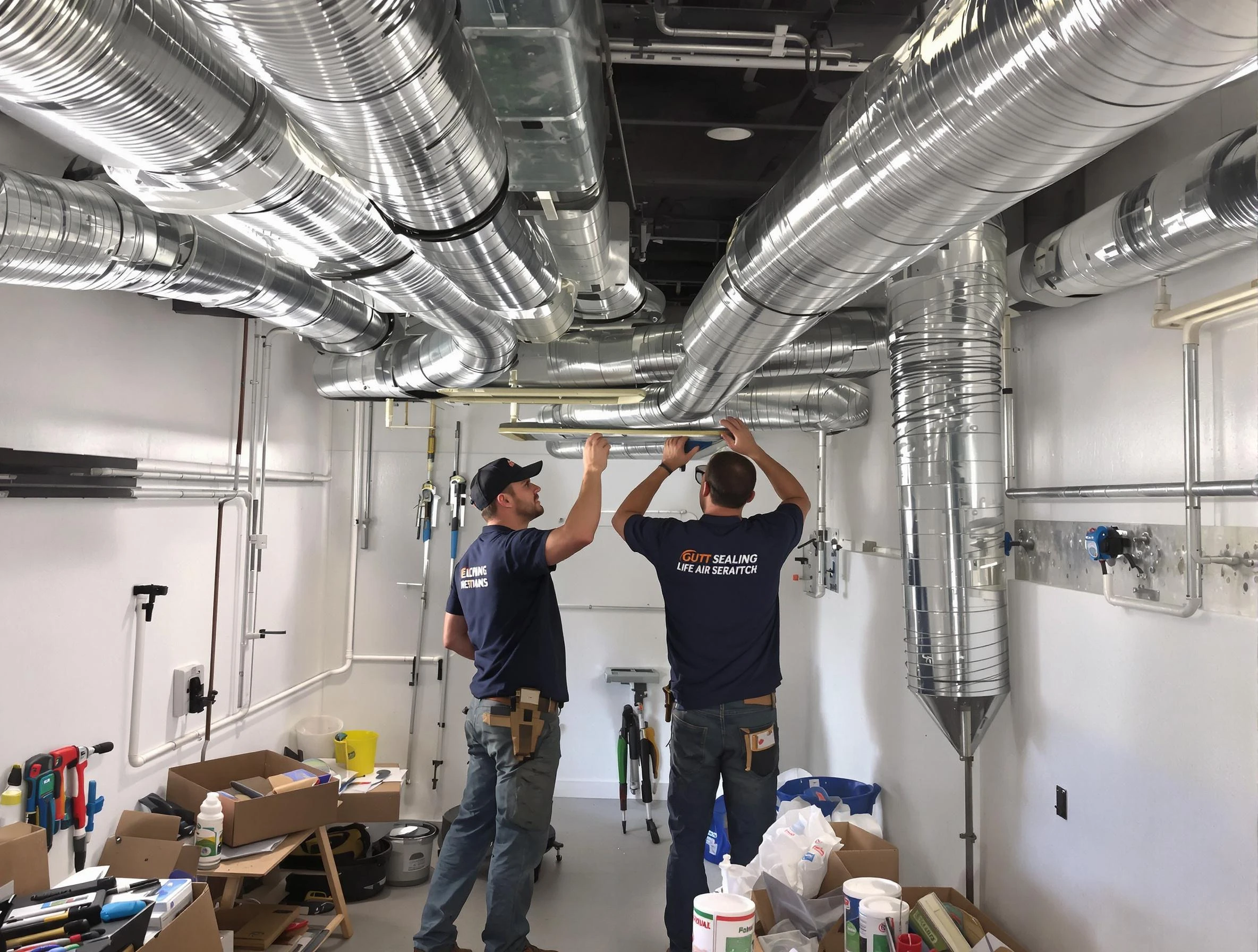 Aliquippa Air Duct Cleaning technician applying professional duct sealing solutions in Aliquippa